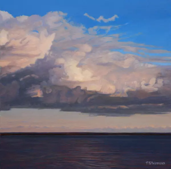 Clouds Over Monomoy, oil on canvas, 12" x 12"